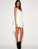 Aqua Cape Dress Studded Cowl Back(white)