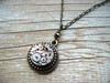 Steampunk Necklace Gold Crystal Clockwork by CompassRoseDesign