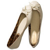 White or beige flat ballet pumps