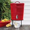 Red Ceramic Beverage Dispenser