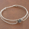 Posy & Posy - Sweet Girlie Motifs - Sterling Silver Rose and Chain Bangle