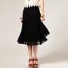 pleated midi skirt in black