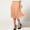 cafe cream pleated midi skirt