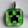 1pc creeper - minecraft notch - 25mm square puff cabochon