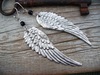 Steampunk Earrings Silver Angel Wings Elegant Shimmering