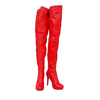 Christian Louboutin Red Lambskin nail Spiked overknee Boots