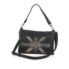 Silver Embellished Shoulder Hand Bag Black