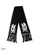 Шарф Black scarf with white bunnies & bones