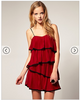 Paprika Pleated Chiffon Tiered Dress