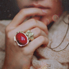 Ring with coral.