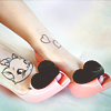 Flats with hearts.