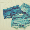 Denim shorts.