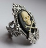 Victorian skull cameo ring