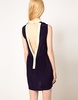 Sessun Dress with Contrast Collar and Open Back