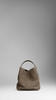 Small Suede Nubuck Leather Hobo Bag