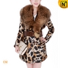 Women Leopard Print Fur Trim Coat CW692903 - CWMALLS.COM