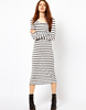 Just Female Striped Jersey Maxi Dress