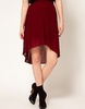 Mango Pleated Chiffon Hi Low Skirt