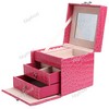 Fancy PU Leather Trilaminar Dressing Case Cosmetic Box Jewelry Box with Key