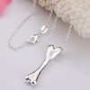 Fashion Jewelry Silver Dog bone charm pendant necklace free shipping