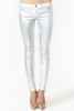 Moon Walk Skinny Jeans серебрянные штаны