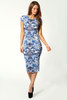 Kaye Printed Cap Sleeve Midi Dress