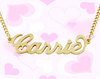 18K Gold over Brass Carrie Name Necklace for You or your BFF