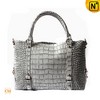 Women White Leather Tote Bag CW261168 - cwmalls.com