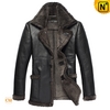 Black Fur Lined Leather Coat CW819436 - cwmalls.com