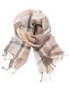 Neutral Check Linen Scarf