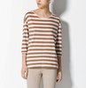 STRIPED T-SHIRT WITH TURN UP CUFFS