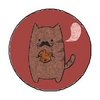 MOUSTACHE CAT LOVES COOKIES 1.25" Pinback Button Badge / Pin