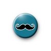 MOUSTACHE Blue Pinback Button 1.25" Pin / Badge