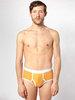 American Apparel Baby Rib Brief Heather Gold / White