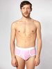 American Apparel Baby Rib Brief Pink / White