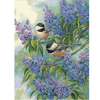 Вышивка "Chickadees And Lilacs" от Dimensions Needlecrafts