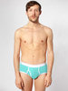 American Apparel Baby Rib Brief Light Aqua / White