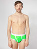 American Apparel Baby Rib Brief Fluorescent Green / White