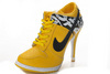 Women Nike Dunk SB Low Heels Yellow Black 52007