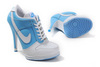 Women Blue And White Nike Dunk Low Heels 53322