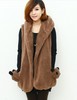 Korean Style Fashion Sleeve Hooded Vest Deep Khaki