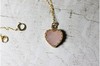 Heart shaped rose quartz pendant on gold filled chain