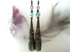 Green Aventine Renaissance Antique Bronze Dangle Earrings