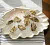 SCALLOP STONEWARE SERVING PLATTER