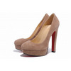 Christian Louboutin Bibi 140mm Suede Platform Pumps Nude