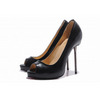 Red Bottom Christian Louboutin Big Lips 120mm Leather Peep Toe Pumps Black