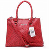 Michael Kors Red Bags Bedford Ostrich Tote Womens