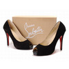 Christian Louboutin Hyper Prive 120mm Suede Peep Toe Pumps Black