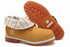 Mens Roll Top Timberland Boots With Wheat Yellow Stripe White Edge