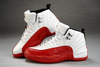 Nike Jordan 12 Retro WhiteRed Leather Womens Sport Shoes